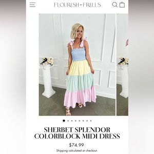 Flourish in Frills Colorblock Midi Dress